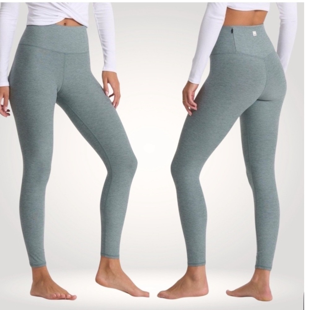 Vuori Clean Elevation Legging Stormy Heather High Rise Green Athleisure Size XL